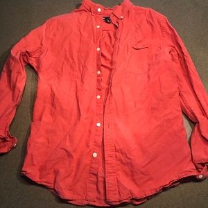 Salmon linen med gap button up